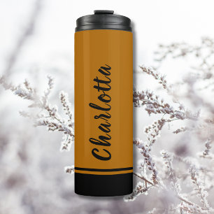 Ginger Black Elegant Minimal Customised Thermal Tumbler