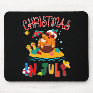 Ginger Bread Christmas In July Funny Beach Summer  Mouse Pad