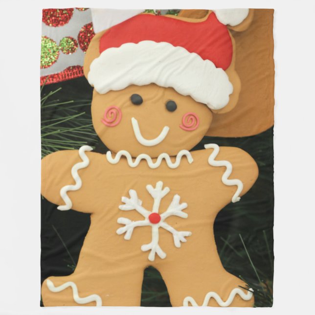 Ginger Bread Man Fleece Blanket (Front)