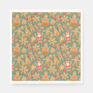 Ginger Bread Man Pattern National Gingerbread Day Napkin
