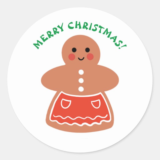 Ginger Bread MOM | Custom Christmas Classic Round Sticker (Creator Uploaded)
