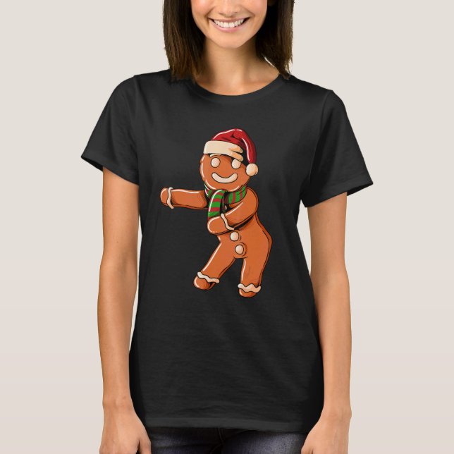 Ginger Bread with Christmashat Floss Dance on Chri T-Shirt (Front)