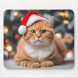 Ginger British Shorthair Christmas Mouse Pad