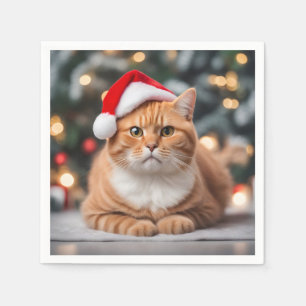 Ginger British Shorthair Christmas Napkin