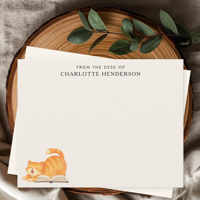 Ginger Cat and Book Custom Bookish  Card (Creator Uploaded)