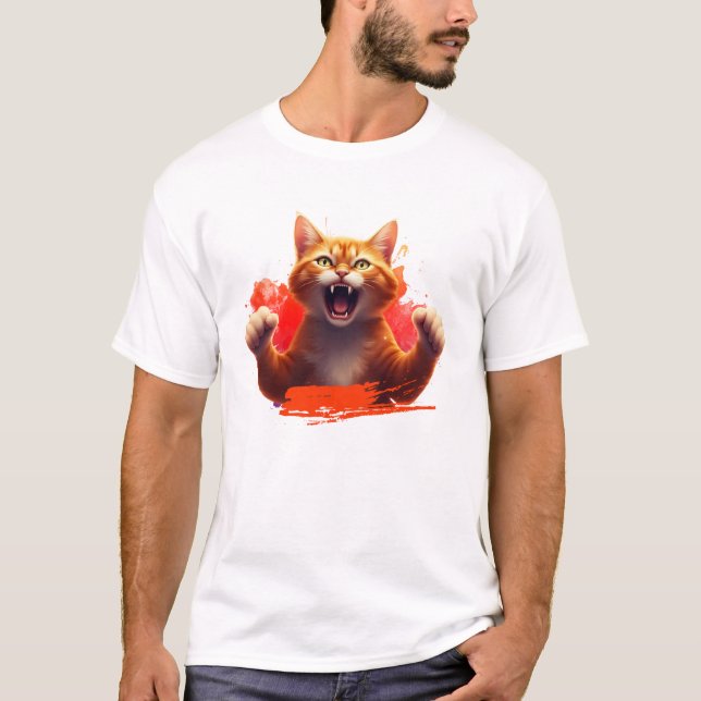Ginger Cat Angry T-Shirt (Front)