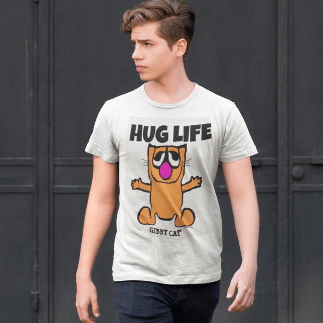 GINGER CAT CARTOON, GIBBY CAT, HUG LIFE T-SHIRTS (Creator Uploaded)