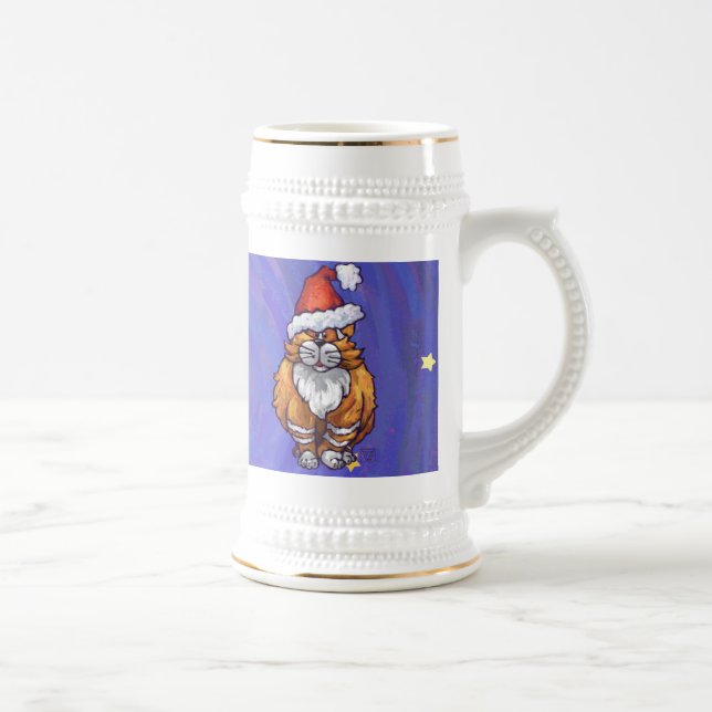 Ginger Cat Christmas Beer Stein (Right)