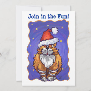 Ginger Cat Christmas Invitation