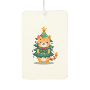 Ginger Cat Christmas Tree Cute Xmas 2 Car Air Freshener