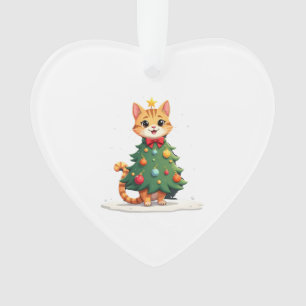 Ginger Cat Christmas Tree Cute Xmas Girls Kids Tod Ornament