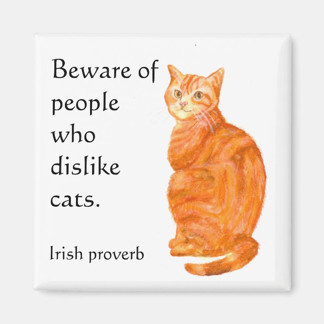'Ginger Cat' Fridge Magnet (Front)