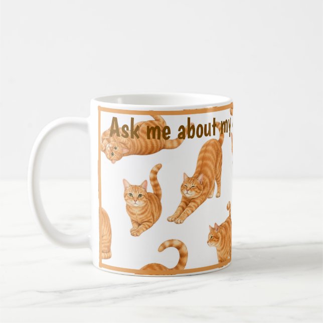 Ginger Cat Funny Coffee Mug (Left)