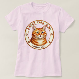 Ginger Cat 'Ginger Cats Club', red coloured cat  T-Shirt