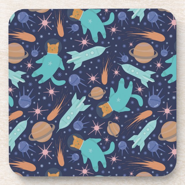 Ginger cat in space galaxy adventure coaster (Front)