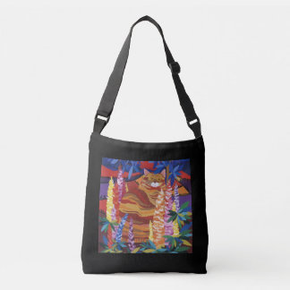 Ginger Cat in the Garden Crossbody Bag