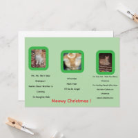 Ginger Cat Photo Text Whimsical Christmas Card