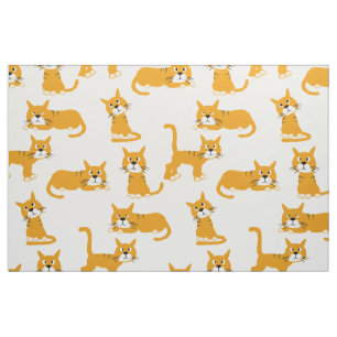 Ginger Cat Poses Fabric