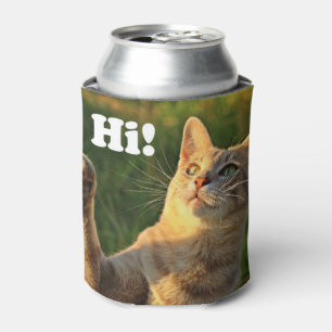 Ginger Cat Saying Hi! Can Cooler