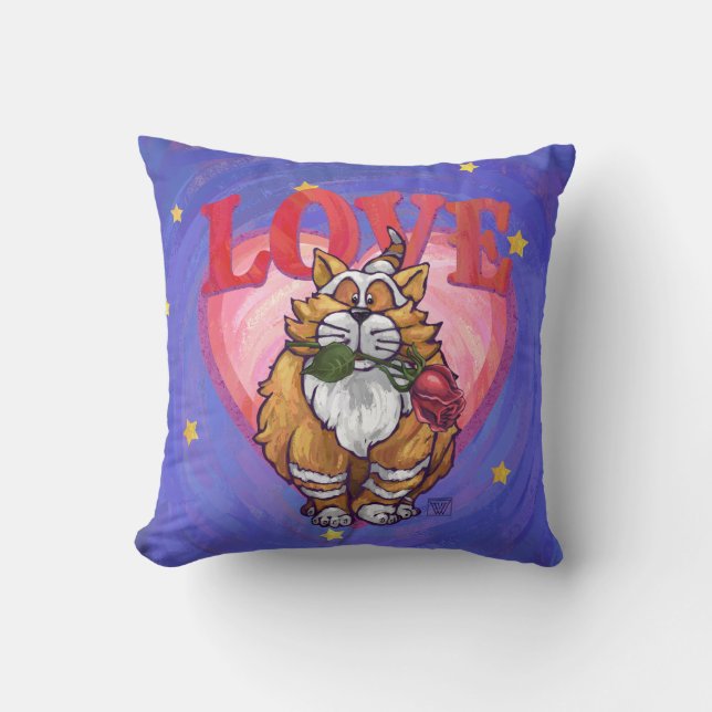 Ginger Cat Valentine's Day Cushion (Front)