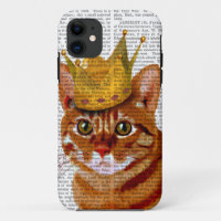 Ginger Cat with Crown Portrai