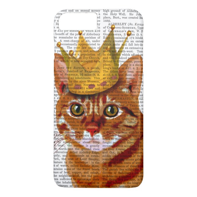 Ginger Cat with Crown Portrai Case-Mate iPhone Case (Back)