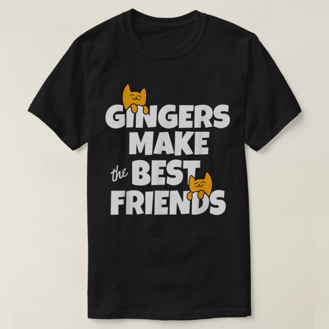 Ginger Cats Best Friends for Orange Tabby Cat Love T-Shirt (Design Front)
