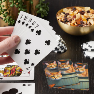 Ginger Cats In A Plant Holder, Deck Of Cards