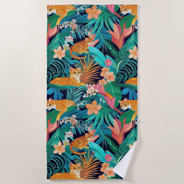 Ginger Cats in the Jungle Beach Towel (Front)