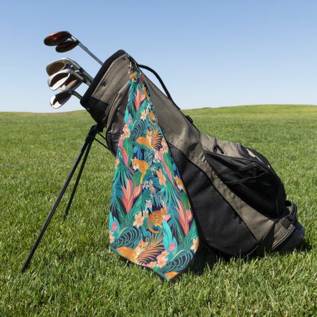 Ginger Cats in the Jungle Golf Towel (Green)
