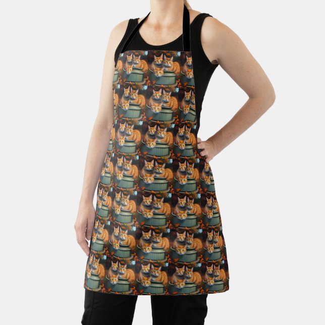 Ginger Cats Pot Plants, Full Print Apron (Insitu)