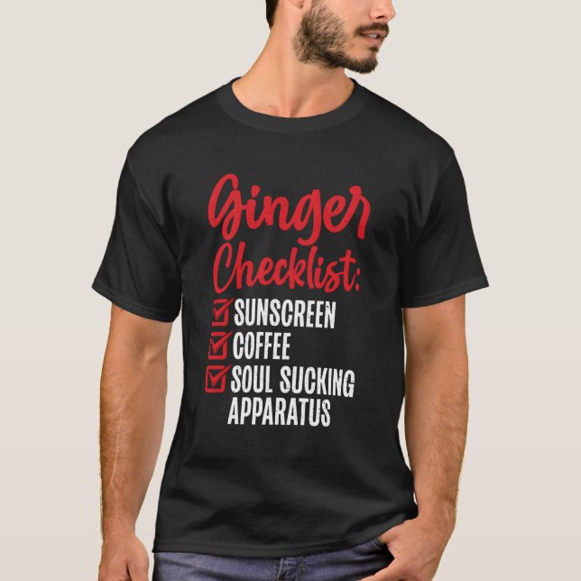 Ginger Checklist Redhead T-Shirt (Front)