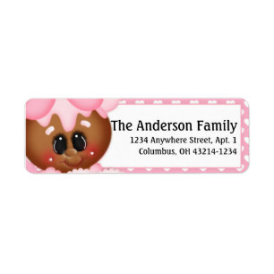 Ginger Cookie Valentine's Day Address Labels d6