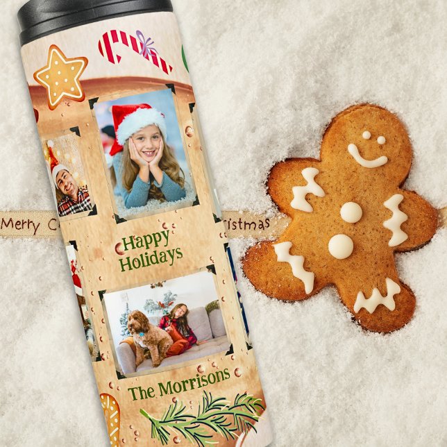 Ginger Cookies 6 Photo Template Christmas Cosy Thermal Tumbler (Creator Uploaded)