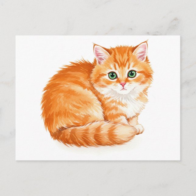 Ginger Cuddly Kitten Postcard (Front)
