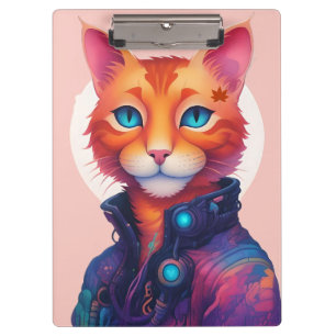 Ginger Cyberpunk Cat,  Clipboard