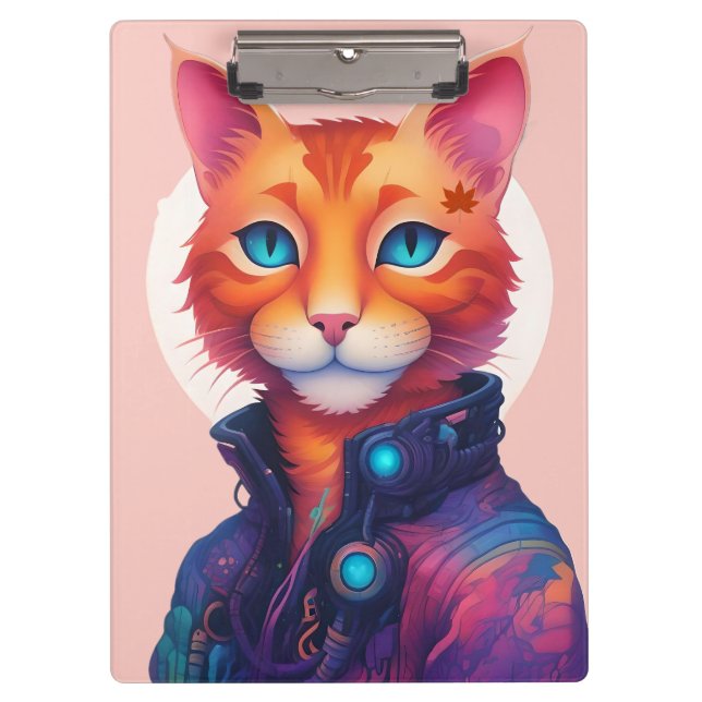 Ginger Cyberpunk Cat,  Clipboard (Front)