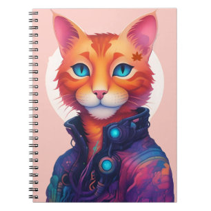 Ginger Cyberpunk Cat,  Notebook