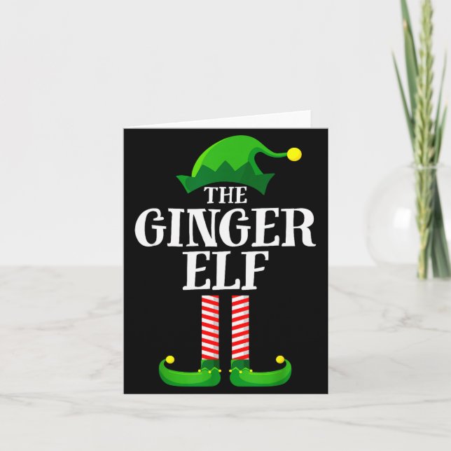 Ginger Elf Matching Family Group Christmas Party P Card (Front)