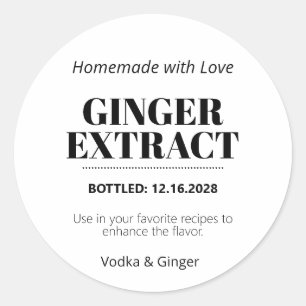 Ginger Extract Modern Label Sticker ZEX_001h