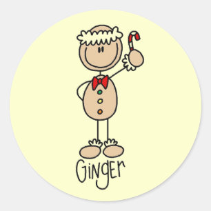 Ginger Gingerbread Cookie Tshirts and Gifts Classic Round Sticker