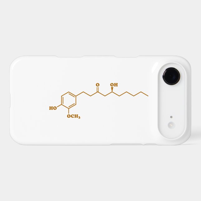 Ginger Gingerol Molecule Chemical Formula (Back (Horizontal))
