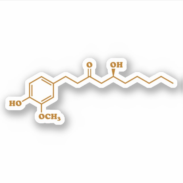 Ginger Gingerol Molecule Chemical Formula (Front)
