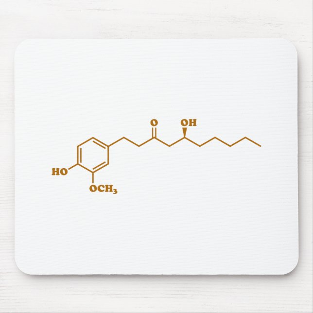 Ginger Gingerol Molecule Chemical Formula Mouse Pad (Front)