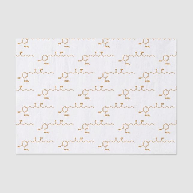 Ginger Gingerol Molecule Chemical Formula Tissue Paper (Front)