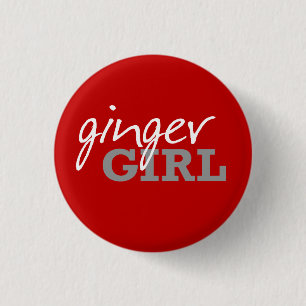 Ginger Girl Redhead Freckles 3 Cm Round Badge