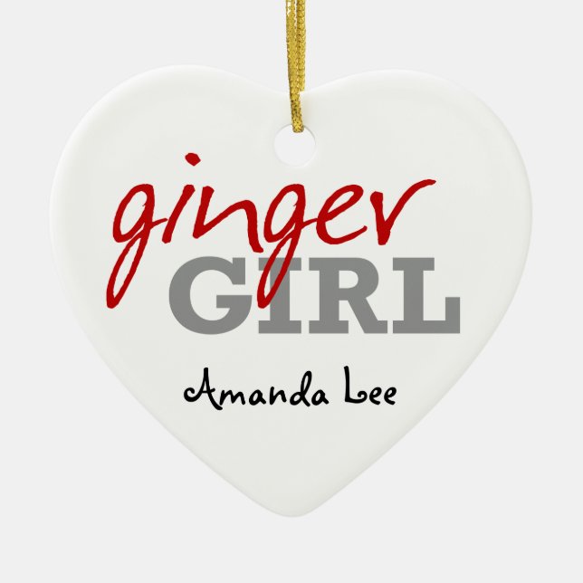 Ginger Girl Redhead Freckles Ceramic Tree Decoration (Front)