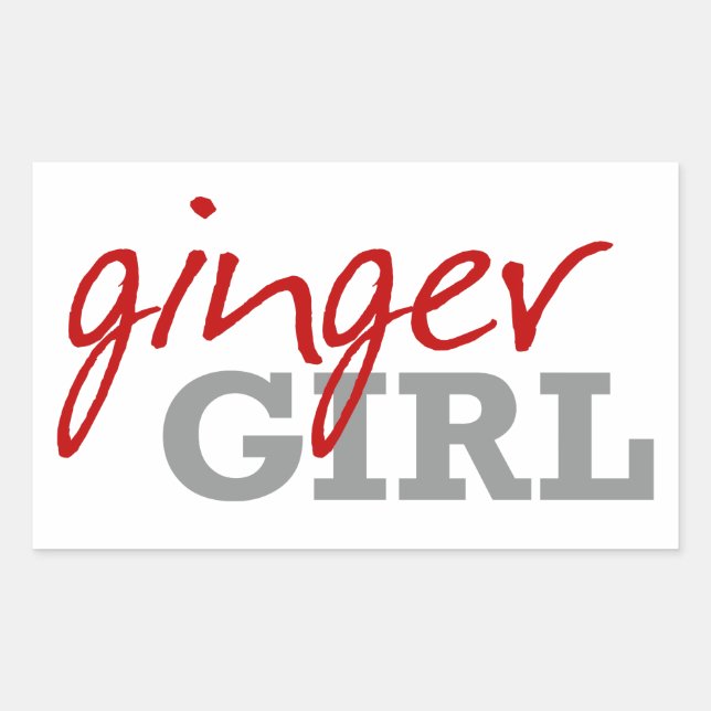 Ginger Girl Redhead Freckles Rectangular Sticker (Front)