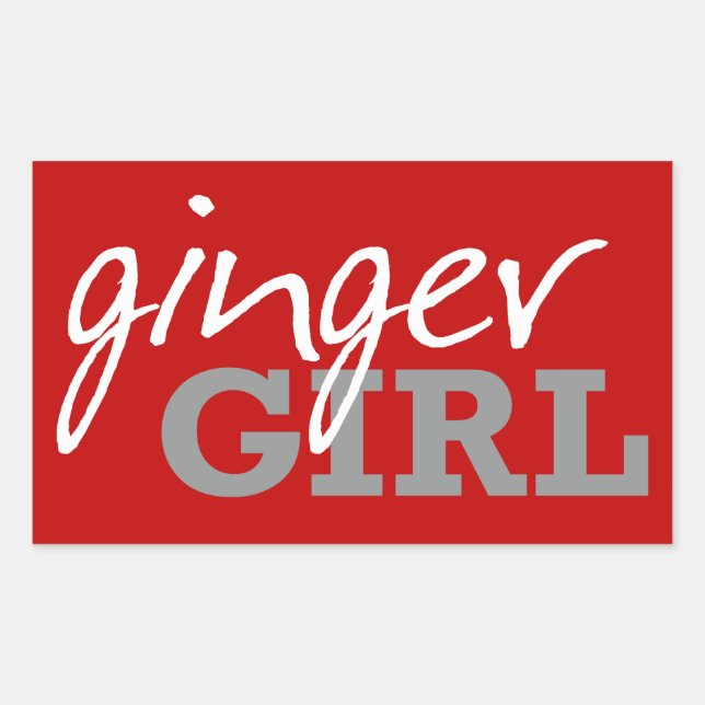 Ginger Girl Redhead Freckles Rectangular Sticker (Front)