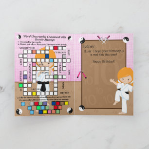 Ginger Girls Karate Secret Message Happy Birthday Card